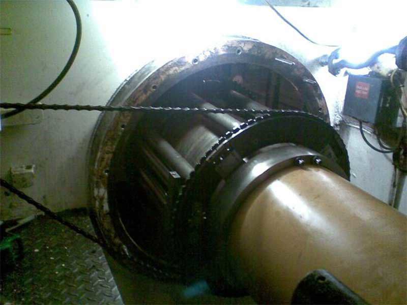 Orbital machining propshaft through the bulkhead for new bulkhead glands
