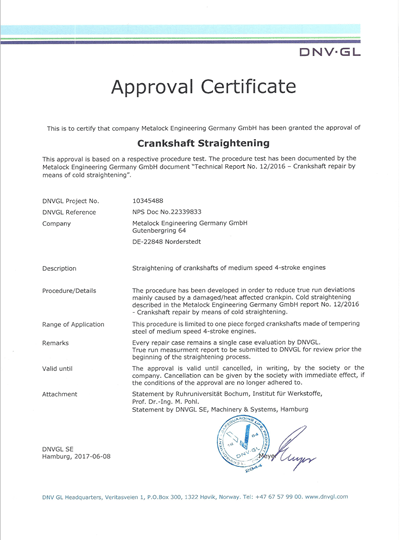 DNV GL – Crankshaft Straightening