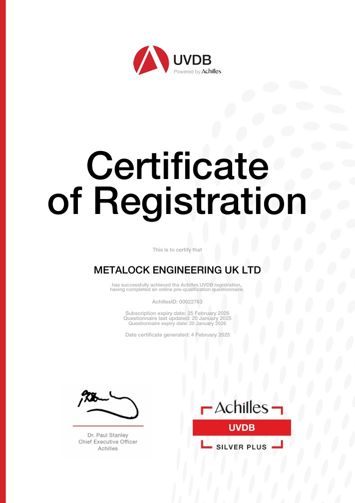 Achilles UVDB Certificate of Registration